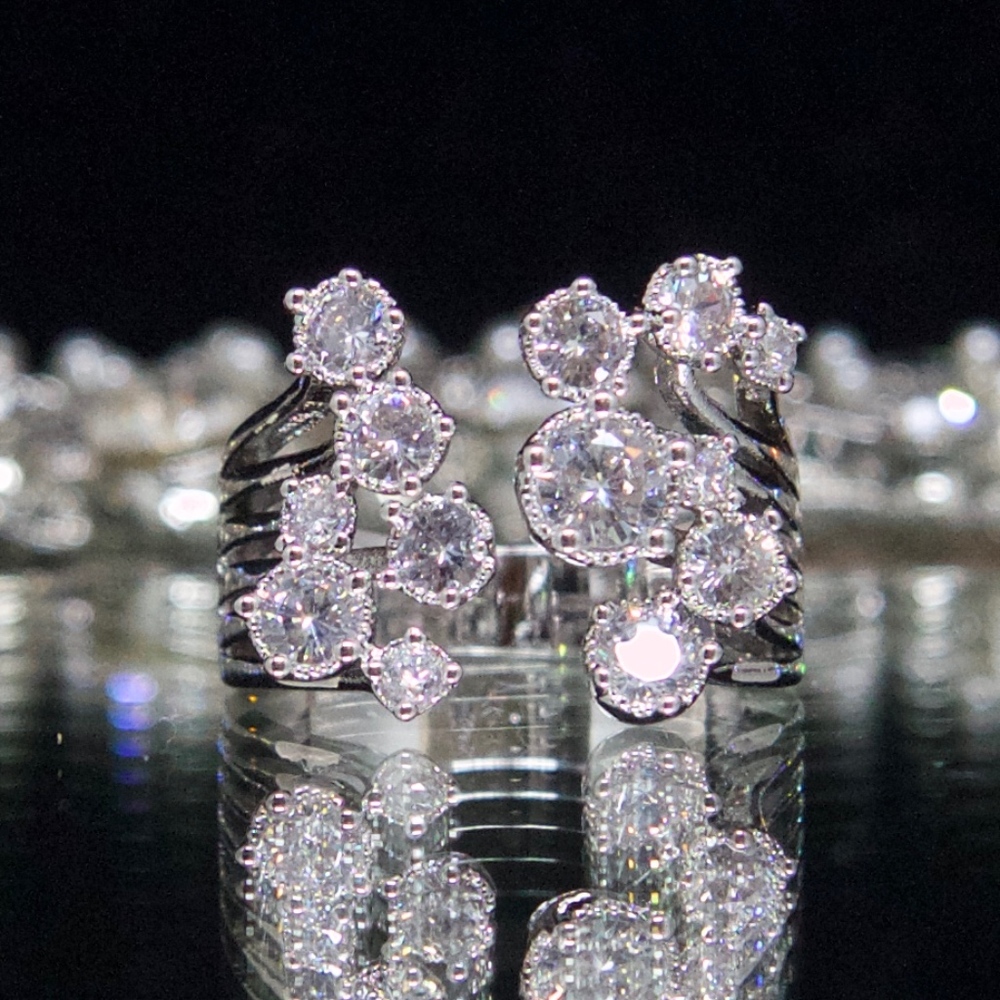 925 14kt gold dipped flashlight Statement Ring